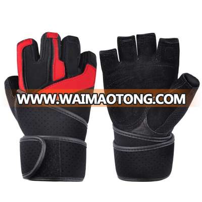 Training Grip Wrist wrap Gloves with TechGel Padded Leather